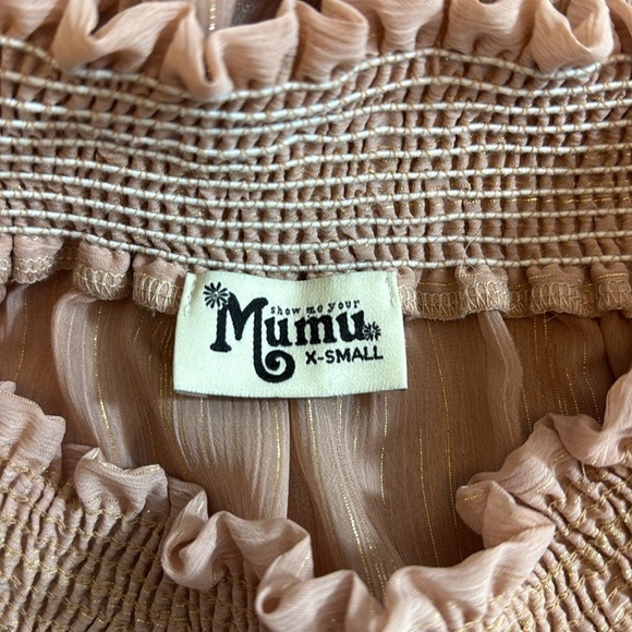 Show Me Your MuMu Pink Ruffle Smocked Maxi Dress Size XS - Picture 8 of 10